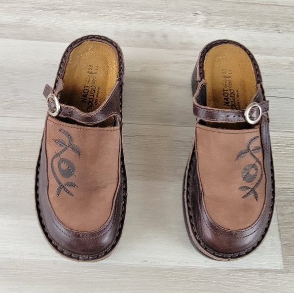 Naot Camille Brown Leather Slip-on Clog Women's Size 35 - Picture 6 of 16